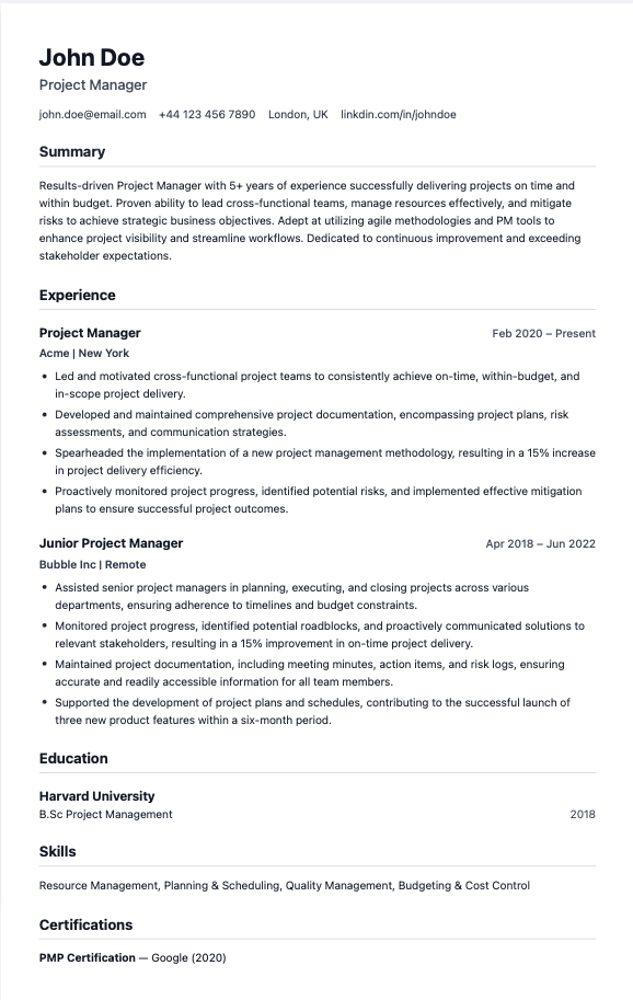 resume sample image