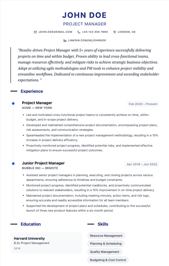 resume sample image