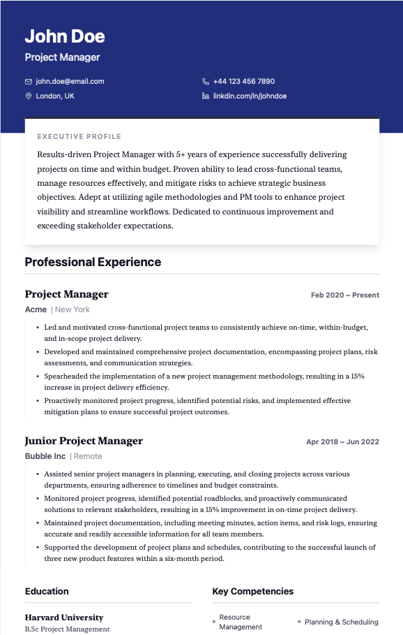 resume sample image