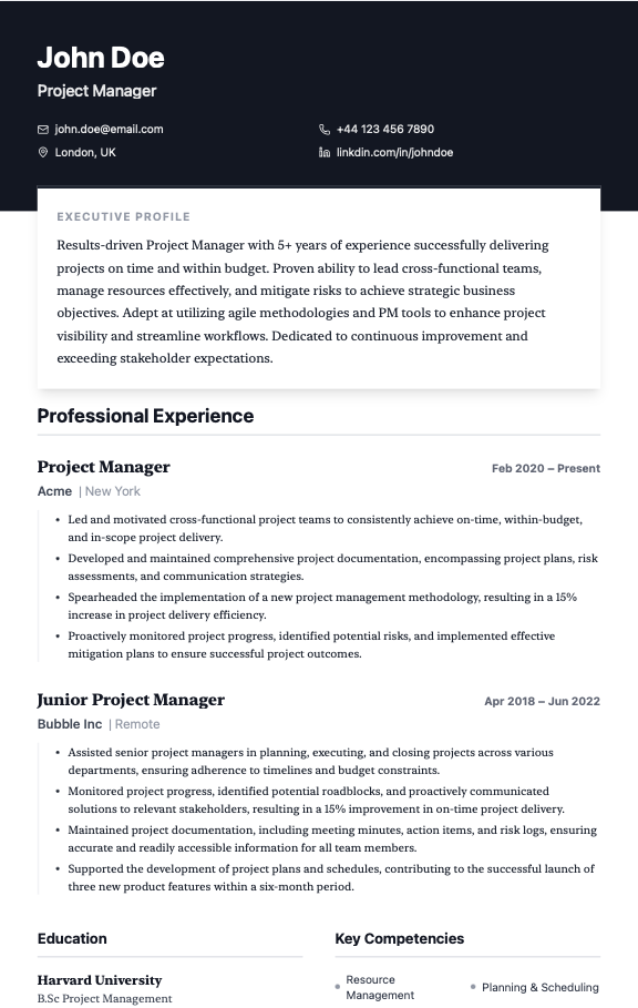 resume sample image