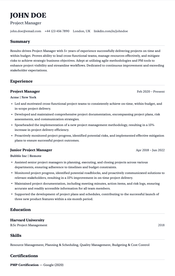 resume sample image