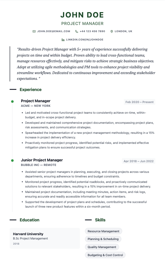 resume sample image