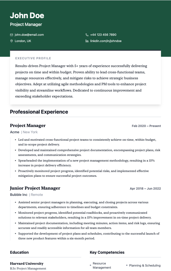resume sample image