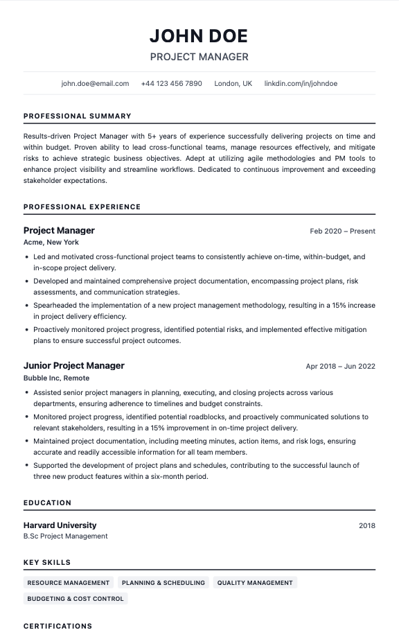 resume sample image