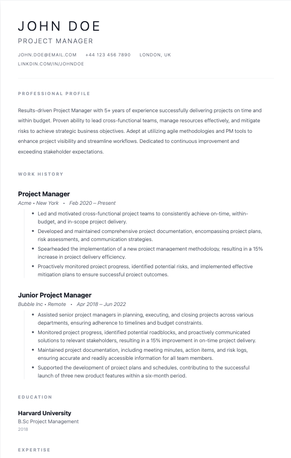 resume sample image