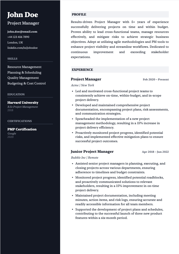resume sample image